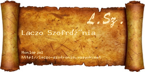 Laczo Szofrónia névjegykártya